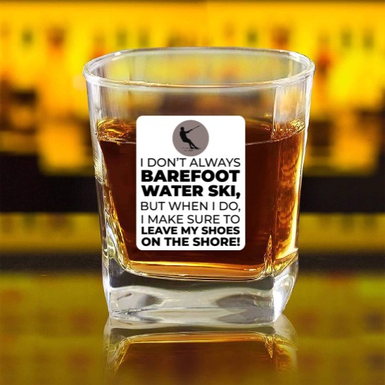 Barefoot Water Skiing Extreme Sports Barefooting Square Whiskey Glasses
