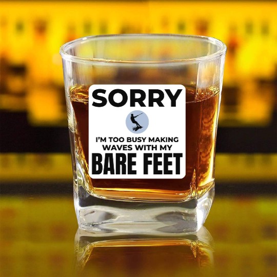 Barefoot Water Skiing Extreme Sports Barefooting Square Whiskey Glasses