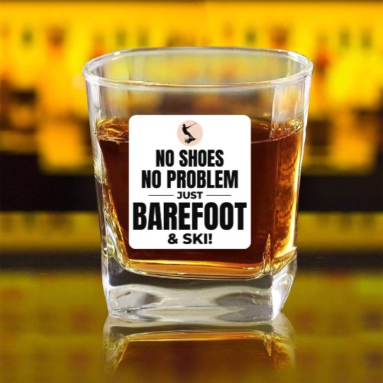Barefoot Water Skiing Extreme Sports Barefooting Square Whiskey Glasses