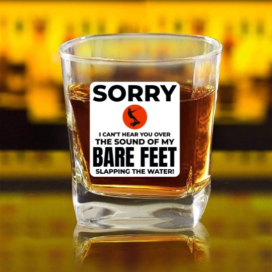 Barefoot Water Skiing Extreme Sports Barefooting Square Whiskey Glasses