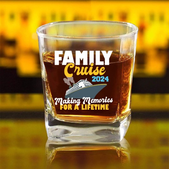 Family Cruise 2024 Cruising Tour Voyage Matching Square Whiskey Glasses