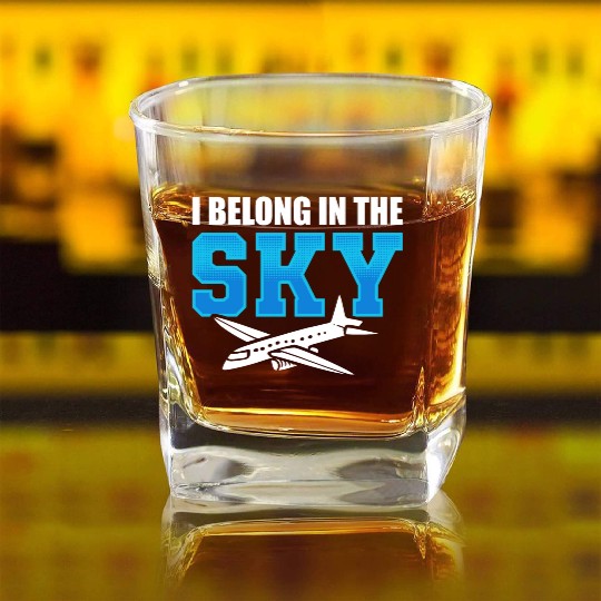 Funny Flight Attendant Airline Stewardess Square Whiskey Glasses