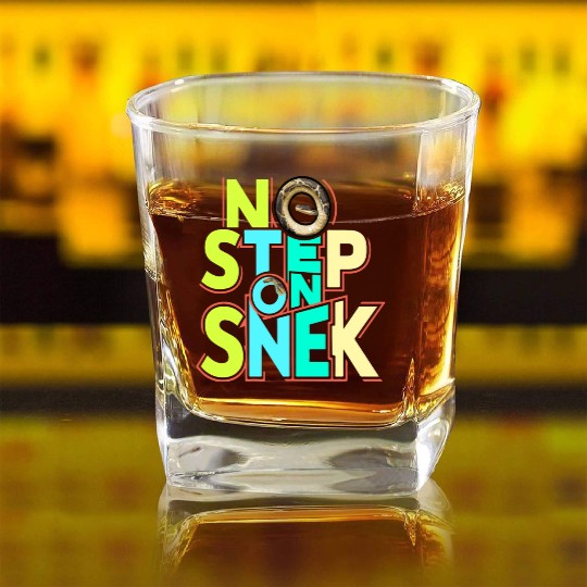 No Step On Snek Square Whiskey Glasses