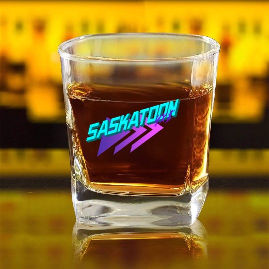 Saskatoon 80's Revival Square Whiskey Glasses