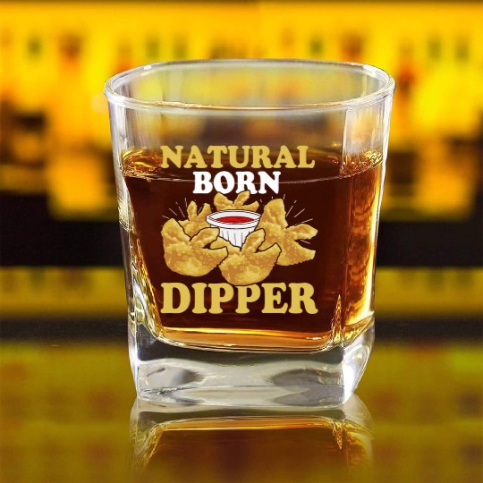 Natural Born DipperFunny Crab Rangoon Square Whiskey Glasses