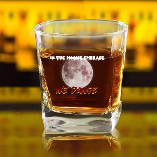 Aesthetic Moon Design Square Whiskey Glasses
