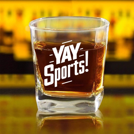 Yay Sports Funny Sarcastic Saying Slogan Square Whiskey Glasses