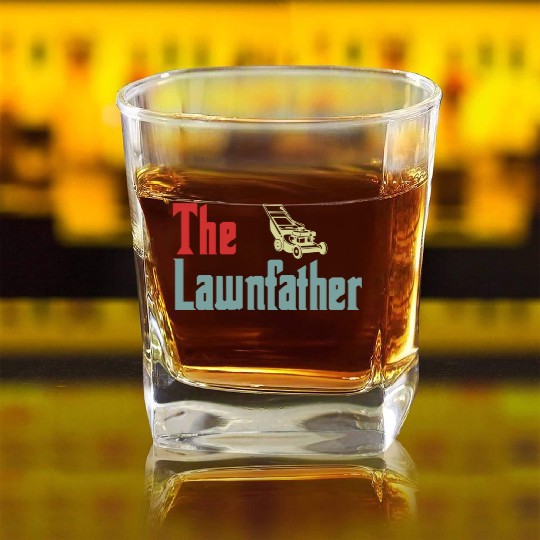 Lawn Mowing Lawnfather Father's Day Funny Square Whiskey Glasses