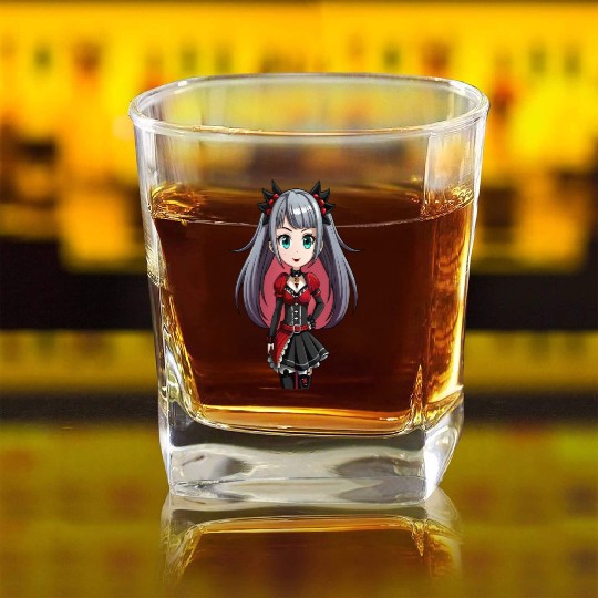 Gothic Serenity: The Enchanting Maiden Square Whiskey Glasses