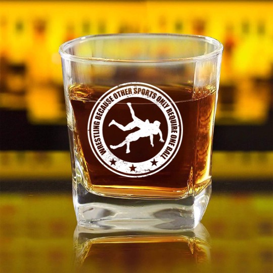 Wrestling Team Athlete Pro Youth Wrestler Funny Square Whiskey Glasses