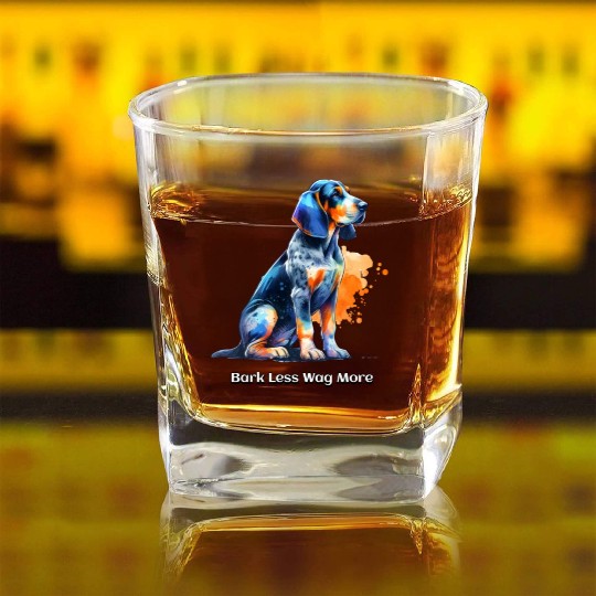 Bluetick Coonhound Dog: Bark Less, Wag More Square Whiskey Glasses