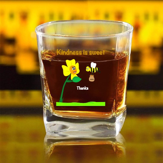 Kindness is sweet Square Whiskey Glasses