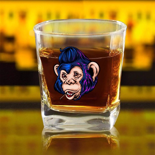 Monkey Hawk Square Whiskey Glasses