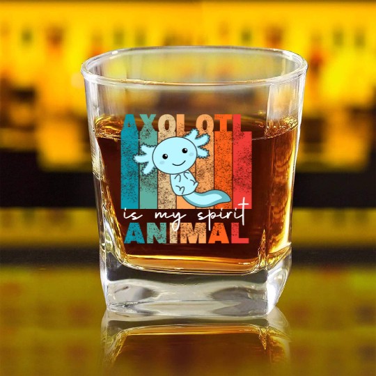 Axolotl Is My Spirit Animal - Sweet Axolotl Square Whiskey Glasses