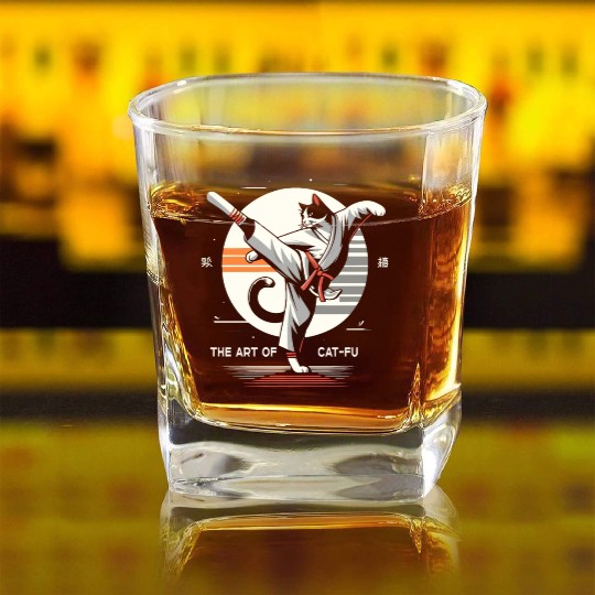 Kung Fu Chinese Kung Fu Asian Kung Fu Self defense Square Whiskey Glasses