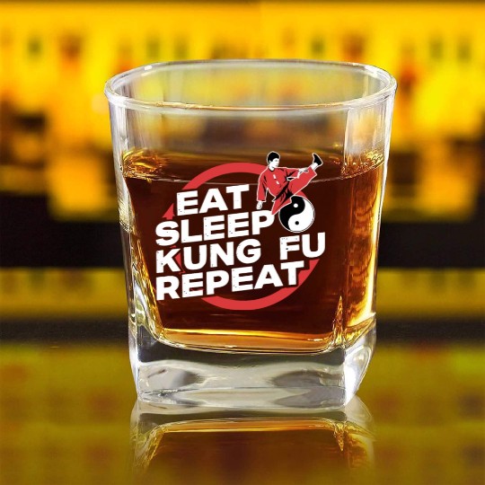 Kung Fu Chinese Kung Fu Asian Kung Fu Self defense Square Whiskey Glasses