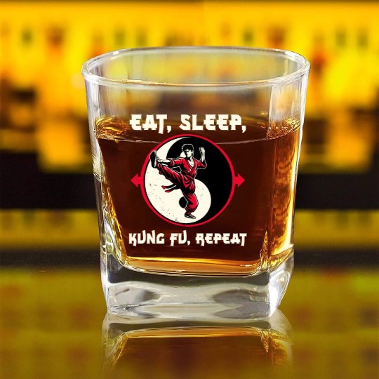 Kung Fu Chinese Kung Fu Asian Kung Fu Self defense Square Whiskey Glasses