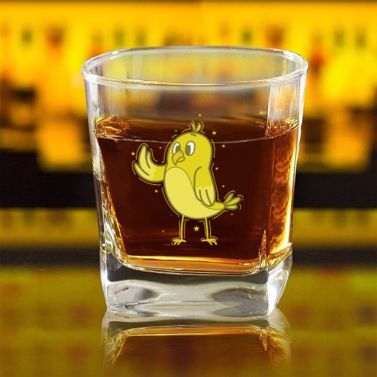 Canary waving Square Whiskey Glasses