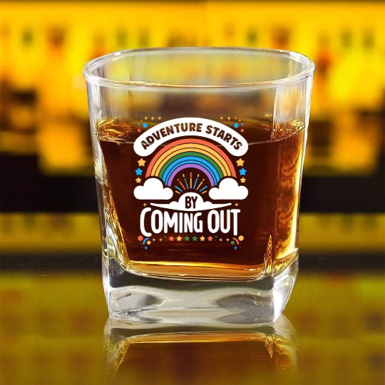 Birthgay Gay Pride Flag Pride Month Equal Rights Square Whiskey Glasses