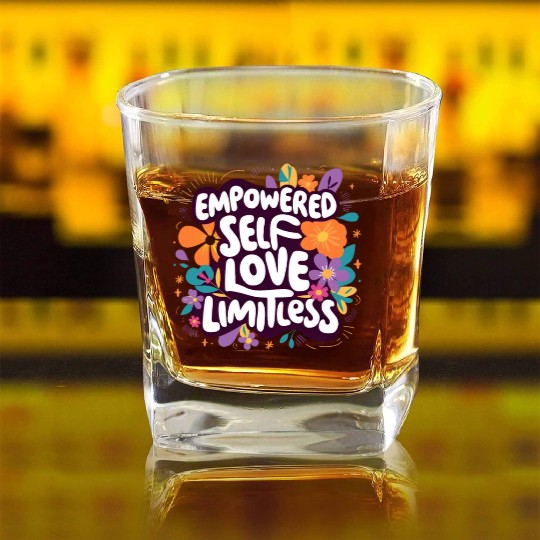 girls power self-love limitless Square Whiskey Glasses
