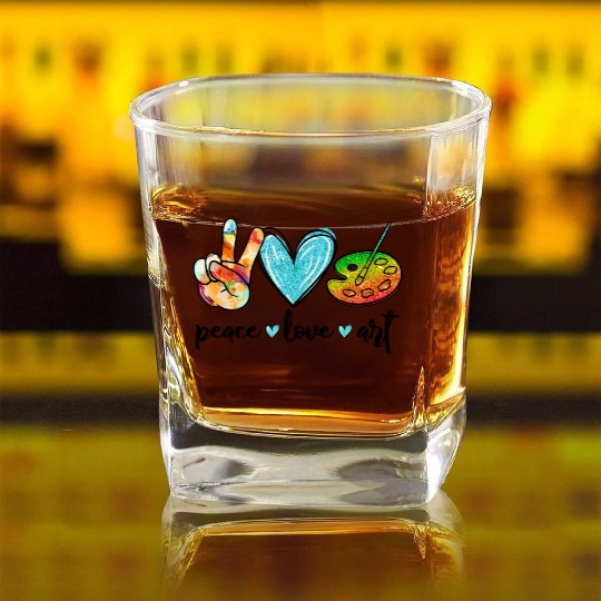 Painting Palette Funny Art Teacher Square Whiskey Glasses