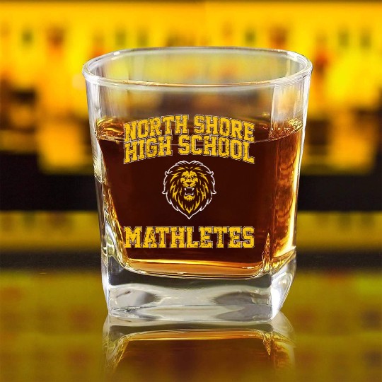 North Shore High School Mathletes Square Whiskey Glasses