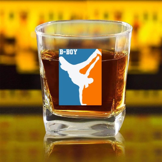 Breakdance B-Boy Hip-Hop and Funk Square Whiskey Glasses