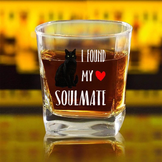 I Found My Soulmate Bombay Cat Lover Best Friend Square Whiskey Glasses