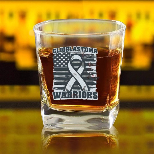 Glioblastoma Awareness Glioblastoma Warriors Square Whiskey Glasses