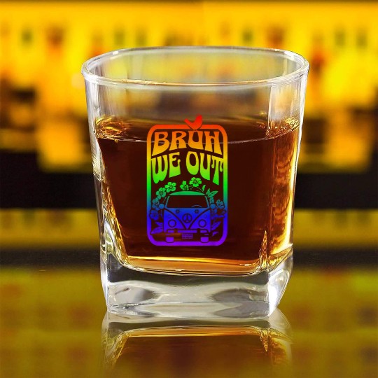 Bruh-Teachers-School-Teacher- Square Whiskey Glasses