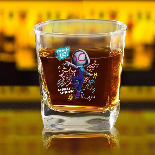 Marvel Spidey And His Amazing Friends Ghost Spider Square Whiskey Glasses