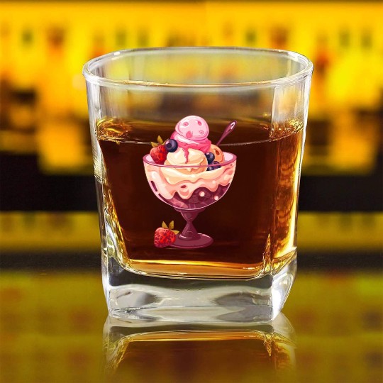 Ice Cream Dessert Square Whiskey Glasses