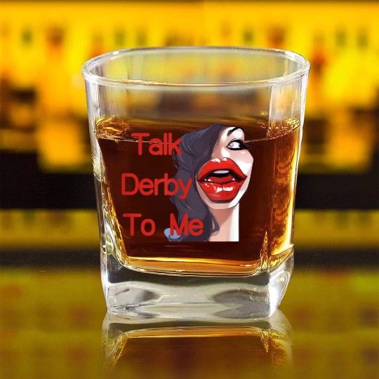 Talk-Derby-Funny-Horse-Racing Square Whiskey Glasses