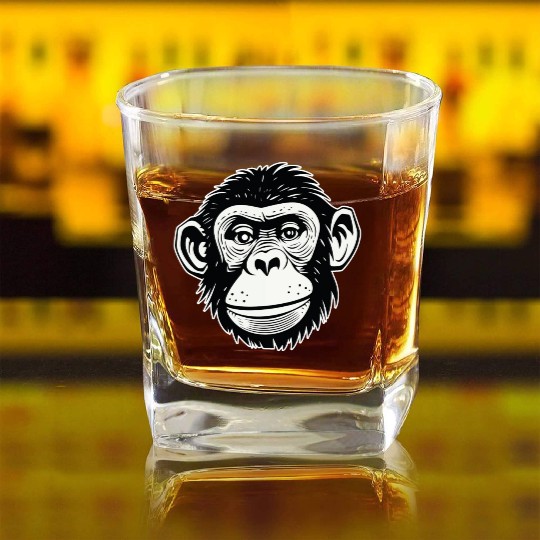 Ape Monkey Square Whiskey Glasses