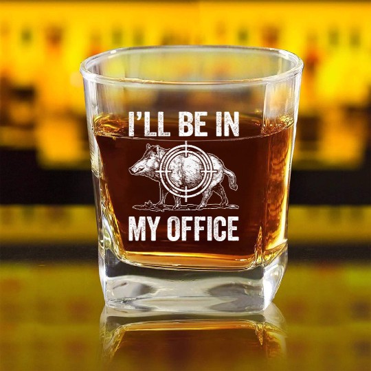 Boar Hunting Funny Wild Hog Hunter Square Whiskey Glasses