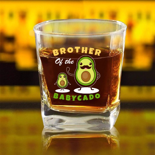 Cute Avocado Family Matching cool for brother Square Whiskey Glasses
