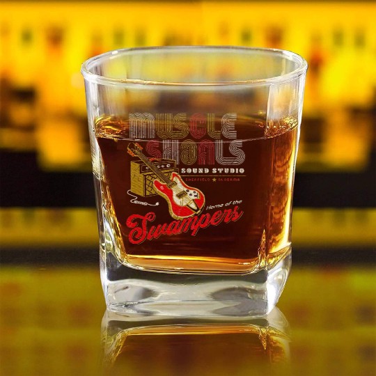 Muscle Shoals Sound Guitar Music Lovers Square Whiskey Glasses