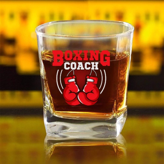 Boxing Coach Training Boxer Square Whiskey Glasses