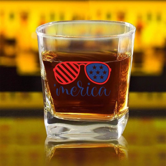 merica Square Whiskey Glasses