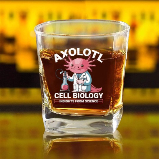Axolotl Science Teacher Mexican Salamander Square Whiskey Glasses