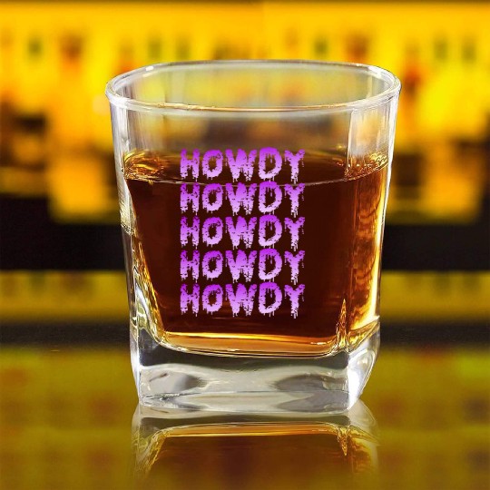 Western Country Texas Cowboy Hat Square Whiskey Glasses
