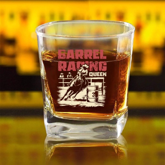 Barrel Racing Gifts Square Whiskey Glasses