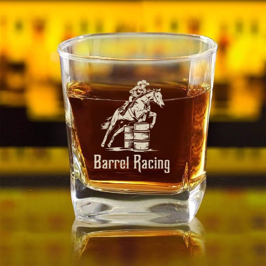 Barrel Racing Gifts Square Whiskey Glasses