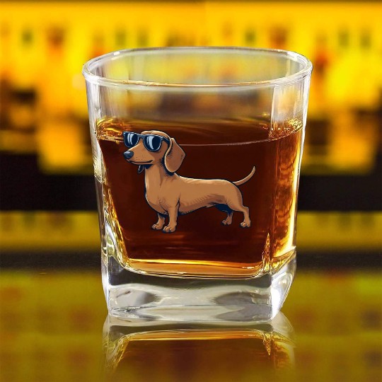 Cool Dachshund Dog Sunglasses Summer Style Square Whiskey Glasses