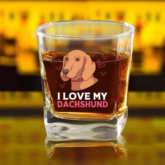 Pet Lover Wirehaired Dachshund Dog Square Whiskey Glasses