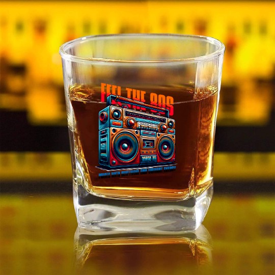 Feel The 80s for a 80s Fan Square Whiskey Glasses