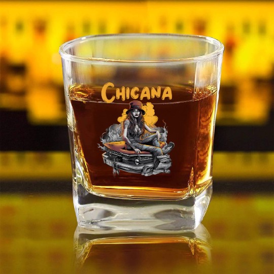 Chicana Lowrider Clothes Mexican American Square Whiskey Glasses
