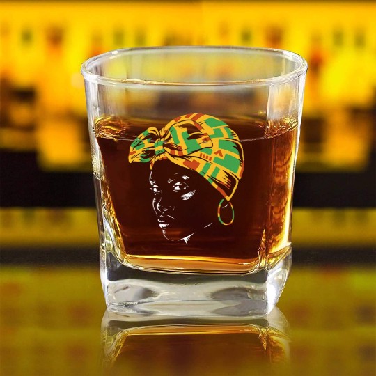 Dashiki African Tribal Ethnic Premium Square Whiskey Glasses