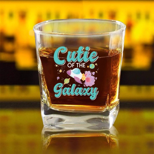 Galactically Sweet: "Cutie Of The Galaxy" Girls, Square Whiskey Glasses