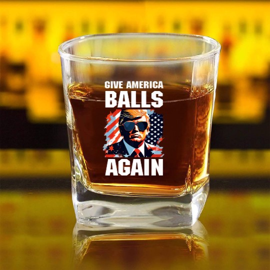 America Trump 2024 Patriotic Republican Square Whiskey Glasses